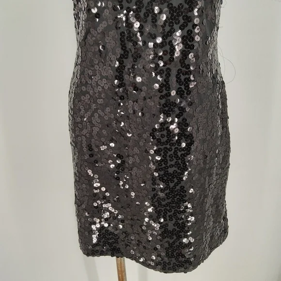 CALVIN KLEIN BLACK SLEEVELESS SEQUINED COCKTAIL DRESS SIZE 6 - Picture 3 of 7